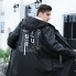 Дождевик Мужской стильный EVA, Плащ от Дождя Minshen Чёрный с белым принтом, размер ХХХL