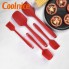 Набор силиконовых кухонных лопаток и кисточки 5 предметов Coolnice Красный