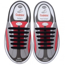 Шнурки из силикона для детской обуви Coolnice Д01 (Черные)