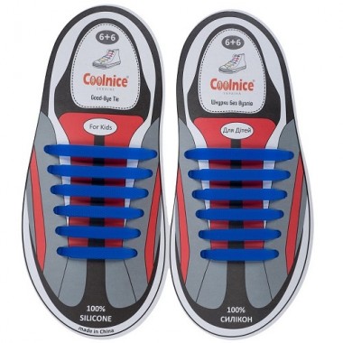 Шнурки из силикона для детской обуви Coolnice Д06 (Синие)