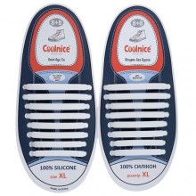 Очень большие силиконовые шнурки Coolnice XL Белые (XL10)