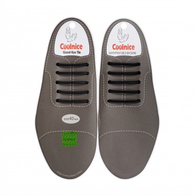 Шнурки для модельной обуви силиконовые Coolnice Classic С01-40 Чёрные