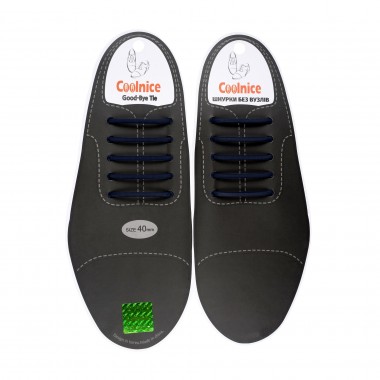 Шнурки для модельной обуви силиконовые Coolnice Classic С04-40 Тёмно-синие