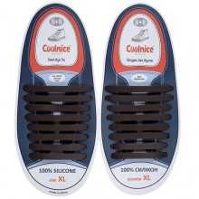 Очень большие силиконовые шнурки Coolnice XL Кричневые (XL11)