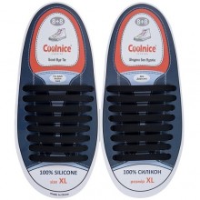 Очень большие силиконовые шнурки Coolnice XL Черные (XL01)
