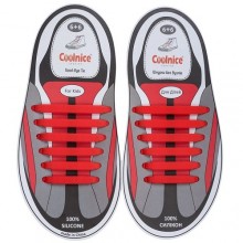 Шнурки из силикона для детской обуви Coolnice Д02 (Красные)