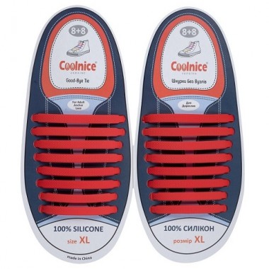 Очень большие силиконовые шнурки Coolnice XL Красные (XL02)
