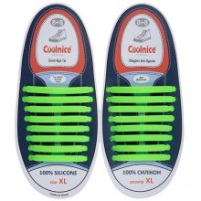 Очень большие силиконовые шнурки Coolnice XL Салатовые (XL13)