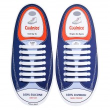 Универсальные силиконовые шнурки Белые Coolnice (7+7 one size)