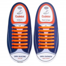 Универсальные силиконовые шнурки Оранжевые Coolnice (7+7 one size)