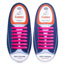Универсальные силиконовые шнурки Розовые Coolnice (7+7 one size) Универсальные силиконовые шнурки Розовые Coolnice (7+7 one size)