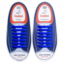 Универсальные силиконовые шнурки Синие Coolnice (7+7 one size)