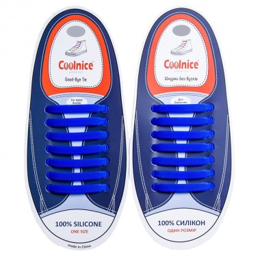 Универсальные силиконовые шнурки Синие Coolnice (7+7 one size)