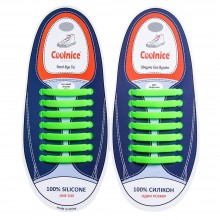 Универсальные силиконовые шнурки Зелёные Coolnice (7+7 one size)