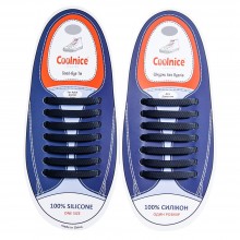 Универсальные силиконовые шнурки Чёрные Coolnice (7+7 one size)