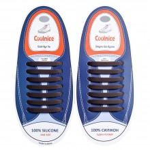 Универсальные силиконовые шнурки Коричневые Coolnice (7+7 one size)
