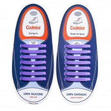 Универсальные силиконовые шнурки Фиолетовые Coolnice (7+7 one size)