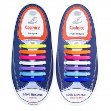 Универсальные силиконовые шнурки Разноцветные Coolnice (7+7 one size) Универсальные силиконовые шнурки Разноцветные Coolnice (7+7 one size)