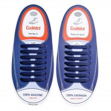 Универсальные силиконовые шнурки Тёмно-Синие Coolnice (7+7 one size)