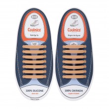 Универсальные силиконовые шнурки Тёмно-Бежевые Coolnice (7+7 one size)