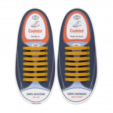 Универсальные силиконовые шнурки Жёлтые "Горчица" Coolnice (7+7 one size)